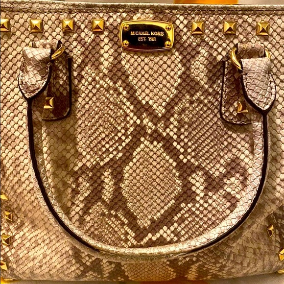 Michael Kors Python🐍 Leather Bundle EPOC Bag & Matching Wallet Bundle - Picture 4 of 11